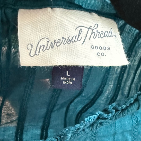 Universal Thread Teal Blouse with 3/4 Sleeves - Picture 4 of 4
